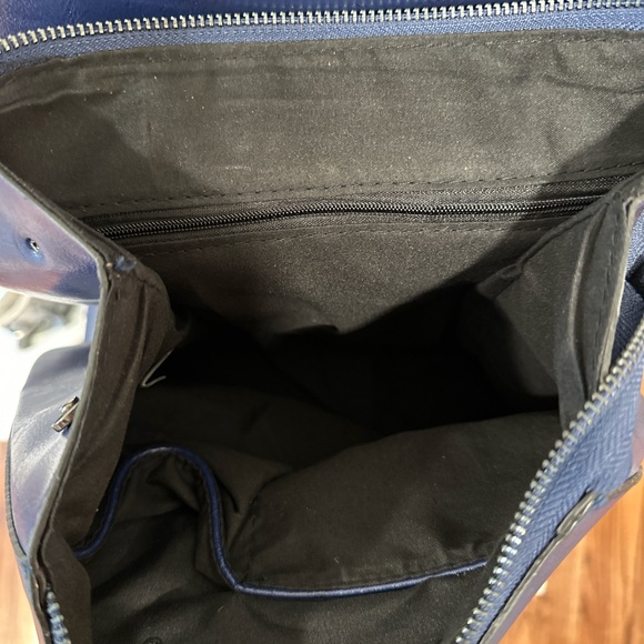 Blue Leather Backpack Small - Picture 6 of 6
